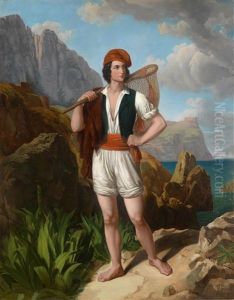 Fischer An Der Amalfikuste by Anton Ebert