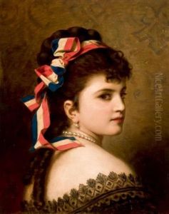Jeune Femme Au Ruban Tricolore