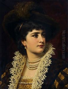 Damenportrait Im Historischen Gewand Damenportrait Im Historischen Gewand