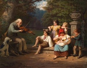 Die Andachtigen Zuhorer by Anton Ebert