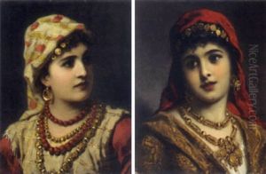 Orientalische Schonheiten, Ein Gemalde by Anton Ebert