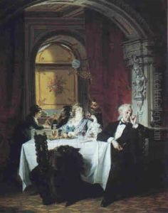 Im Cafe by Anton Ebert