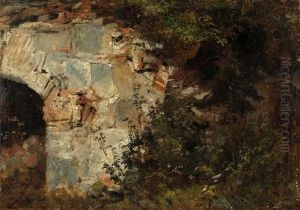 Cave Entrance In The Roman Campagna by Carl Ebert