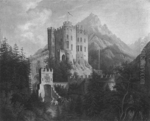 Schloss Hohenschwangau Mit Romantischer Ritterstaffage - view 1