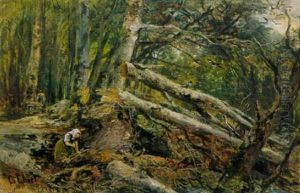Waldarbeiter Im Forst by Carl Ebert