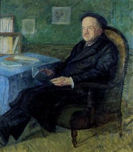 Pio Baroja Sentado Leyendo En Su Estudio by Juan de Echevarria y Zuricaldav