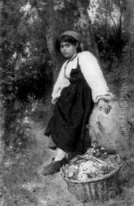 Rastendes Madchen Mit Gemusekorb