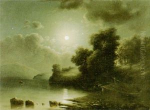 Nachtliche Partie An Einem See