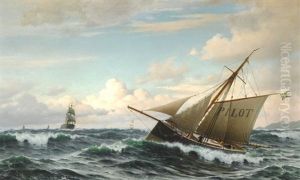 A Swedish Pilot Boat In High Sea by Christian Eckardt
