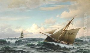 Seascape With A Swedish Pilot Boat by Christian Eckardt
