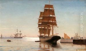 Ein Segler Verlast Den Hafen Ein Segler Verlast Den Hafen