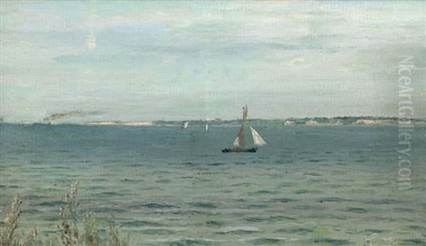 Kleines Segelboot In Einer Fjordlandschaft - view 1