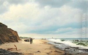 Strand Ved Vesterhavet I Naerheden Af Agger. Formiddag Strand Ved Vesterhavet I Naerheden Af Agger. Formiddag