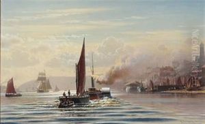 Lively Traffic In An English Harbour by Christian Eckardt