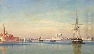 Parti Fra Venedig Med Udsigt Mod San Giorgio Maggiore Og Santa Maria Delle Salute by Christian Eckardt