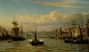 Sejlskibe Og Fiskerbade I Newcastle Havn