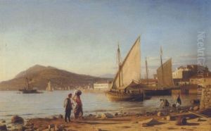 Morgen I Bugten Ved Corfu Paa Oen Af Samme Navn; I Baggrunden Den Graeske Kyst by Christian Eckardt