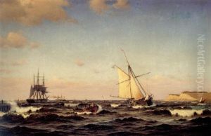 Sejlskibe I Sundet by Christian Eckardt