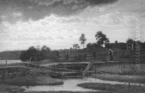 Danische Seelandschaft Mit Wandererin Und Kind