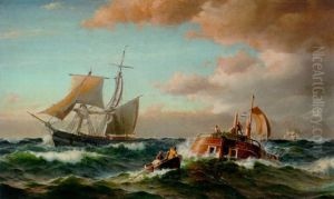 Redningsbaden Kommer De Nodstedte Til Hjaelp by Christian Eckardt