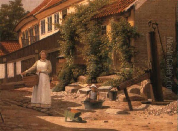 A Mother And Child By A Well, Kalundberg - view 1