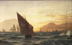 Marine Med Skibe Ud For Kysten, Middelhavet by Christian Eckardt