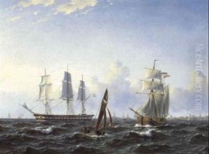 Dansk Linieskib Og Hollandske Sejlskibe Ud For Kobenhavn by Christian Eckardt