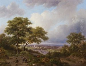 Landscape With Resting Travellers by Hendrik Daniel Eckelboom
