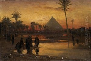 Abendstimmung Vor Der Pyramide by Karl Paul Themistocles von Eckenbrecher