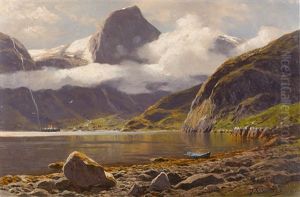 Blick Auf Das Gebirge Bei Styvi Am Naeroyfjord In Norwegen Blick Auf Das Gebirge Bei Styvi Am Naeroyfjord In Norwegen