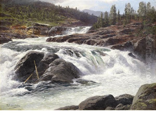 Waterfalls In A Nordic Landscape - view 1