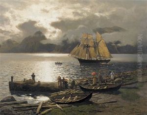 Am Hardangerfjord Bei Utne by Karl Paul Themistocles von Eckenbrecher