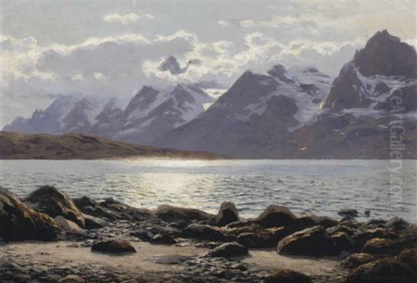 Am Raftsund Bei Digermulen Mit Blick Auf Den Rulten; Mountainous Landscape, Norway - view 1