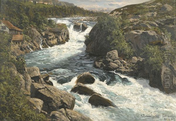 Norwegische Flusspartie Im Sommer - view 1