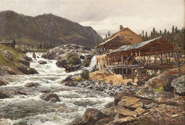 Sagemuhle In Norwegischer Landschaft - view 1