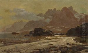 A Coastal View (lofoten, Norway?) by Karl Paul Themistocles von Eckenbrecher