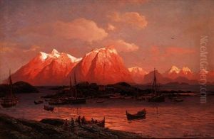 Abend Bei Svolvaer Auf Den Lofoten by Karl Paul Themistocles von Eckenbrecher