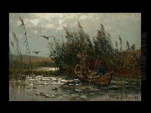 Die Entenjagd by Karl Paul Themistocles von Eckenbrecher