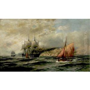 Ships Off The Norwegian Coast by Karl Paul Themistocles von Eckenbrecher