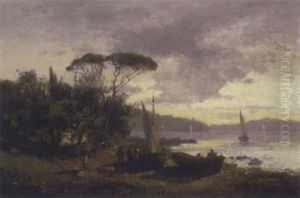 Mittelmeerlandschaft Mit Szenerie Mittelmeerlandschaft Mit Szenerie