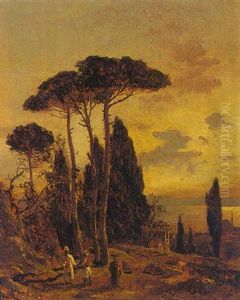 A View Of The Bosphorus From The Topkapi Gardens by Karl Paul Themistocles von Eckenbrecher