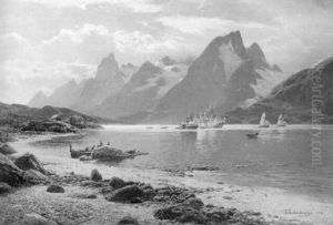 Am Rafsund Bei Digermalen In Den Lofoten by Karl Paul Themistocles von Eckenbrecher