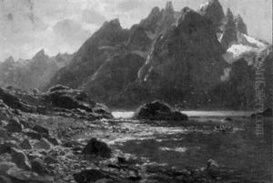 Am Raftsund Auf Den Lofoten by Karl Paul Themistocles von Eckenbrecher