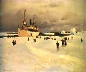 The Oihonna In Ice, Near Spitzbergen by Karl Paul Themistocles von Eckenbrecher