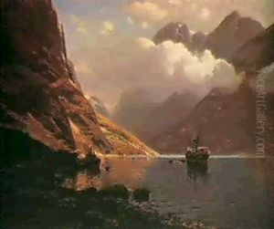 Am Naerofjord Bei Gudvangen by Karl Paul Themistocles von Eckenbrecher