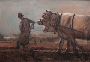 Ploughing Oxen by Alexander Eckener