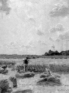 Reifes Kornfeld In Norddeutscher Landschaft by Alexander Eckener