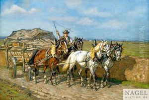 Vierergespann Am Wagen by Friedrich Eckenfelder