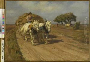 Bauer Mit Heuwagen Bauer Mit Heuwagen