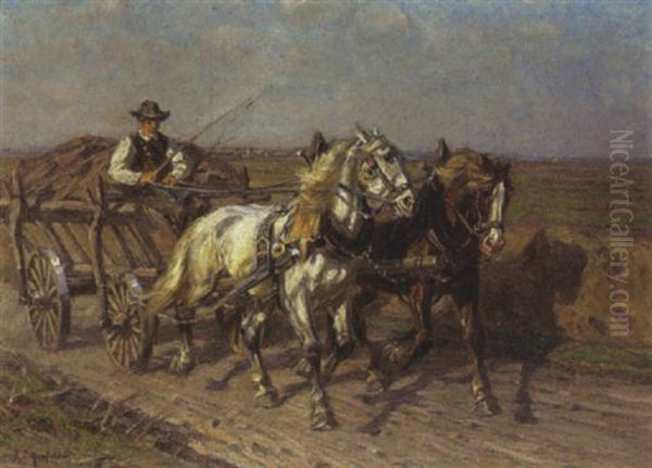 Buaer Mit Seinem Pferdefuhrwerk - view 1